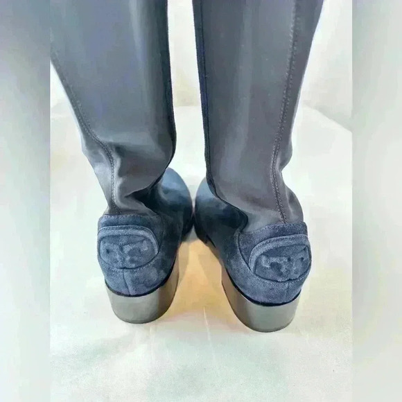 TORY BURCH CAITLIN Blue Suede Over Knee Boots (Size 5) - Picture 4 of 8